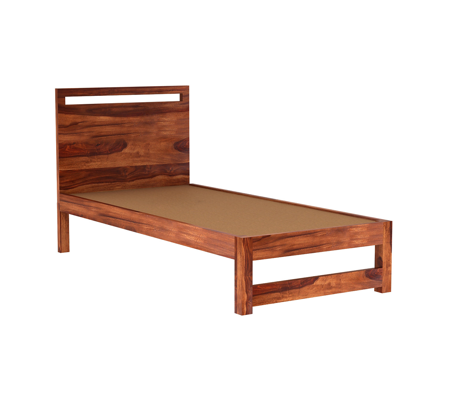 Craft D Art Sheesham Wood Single Bed Without Storage (Honey Finish)