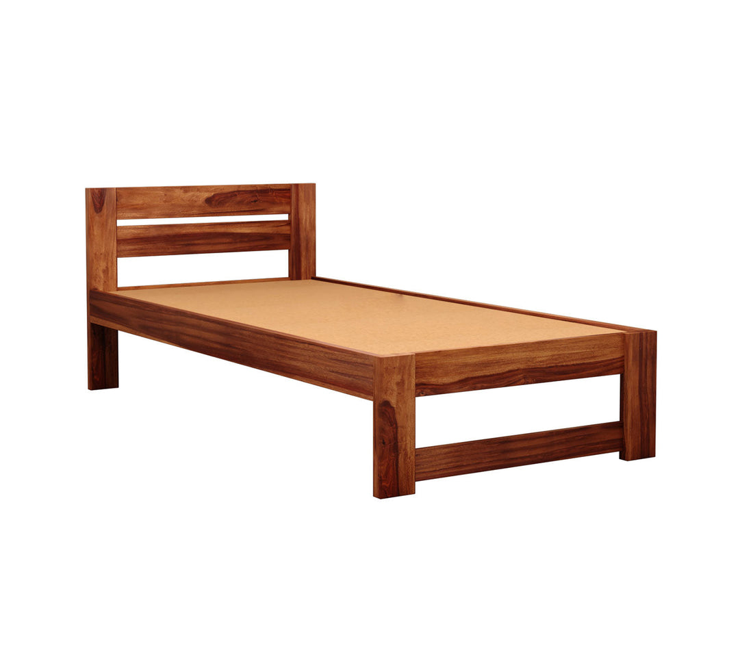 Craft D Art Sheesham Wood Single Bed Without Storage (Honey Finish)