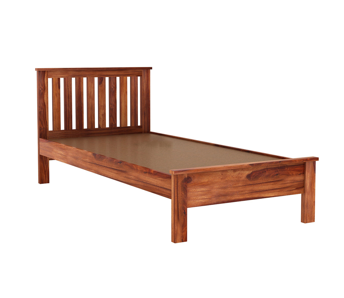 Craft D Art Sheesham Wood Single Bed Without Storage (Honey Finish)