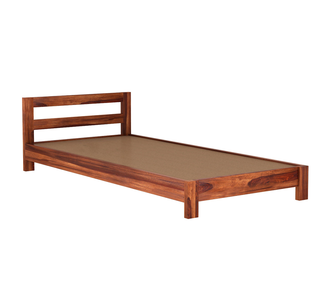 Craft D Art Sheesham Wood Single Bed Without Storage (Honey Finish)