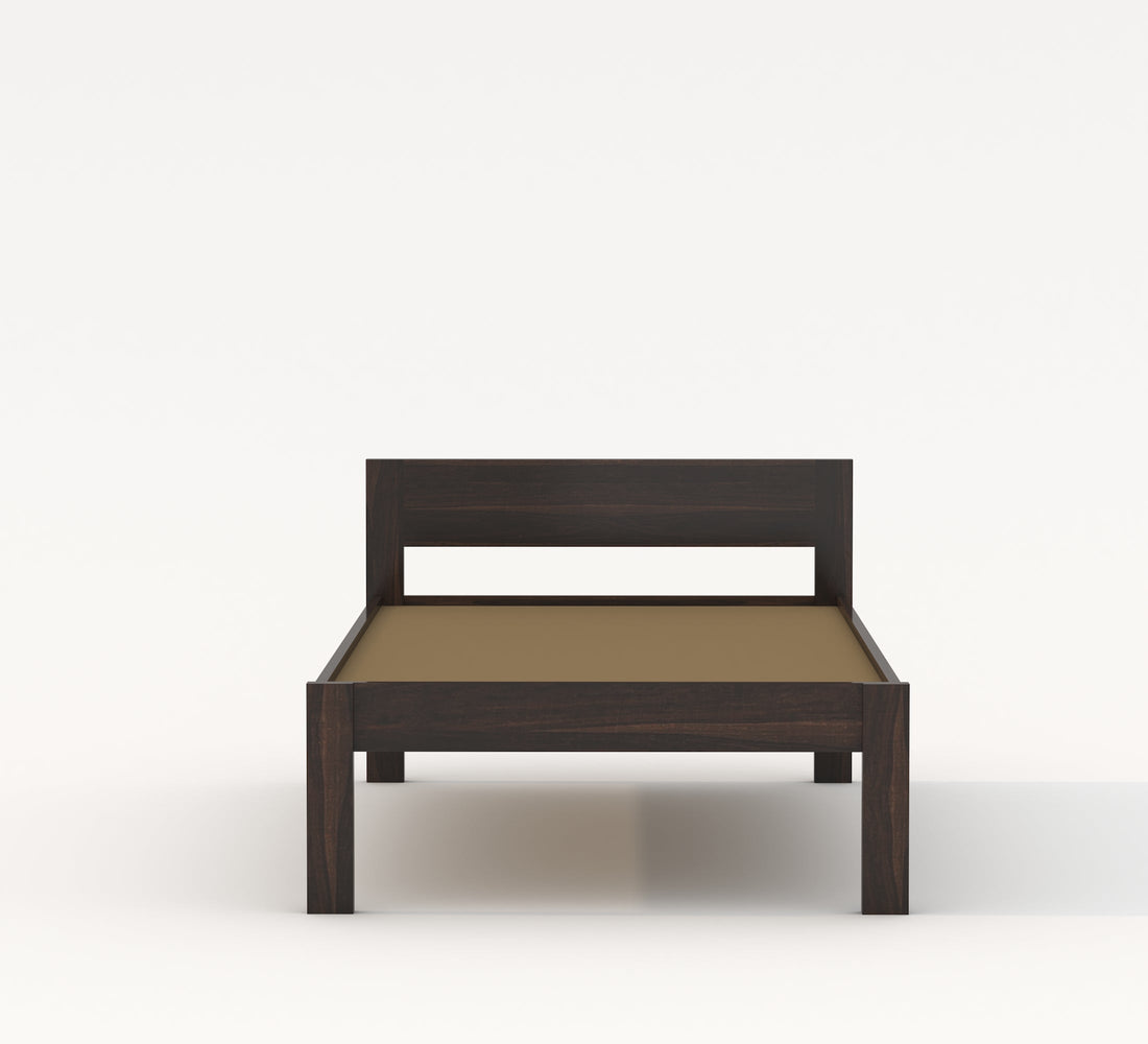 Craft D Art Sheesham Wood Single Bed Without Storage (Walnut Finish)