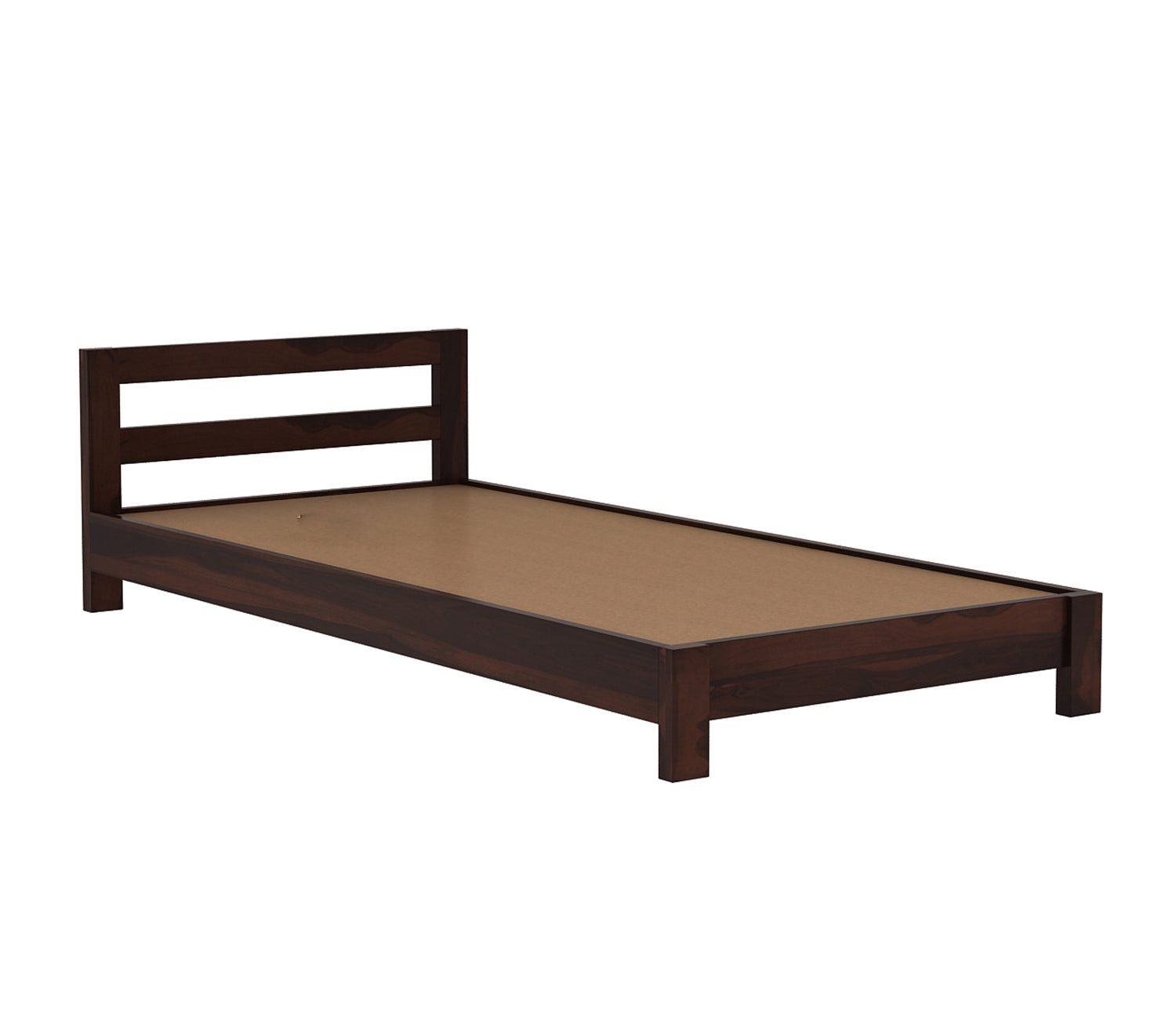 Craft D Art Sheesham Wood Single Bed Without Storage (Walnut Finish)