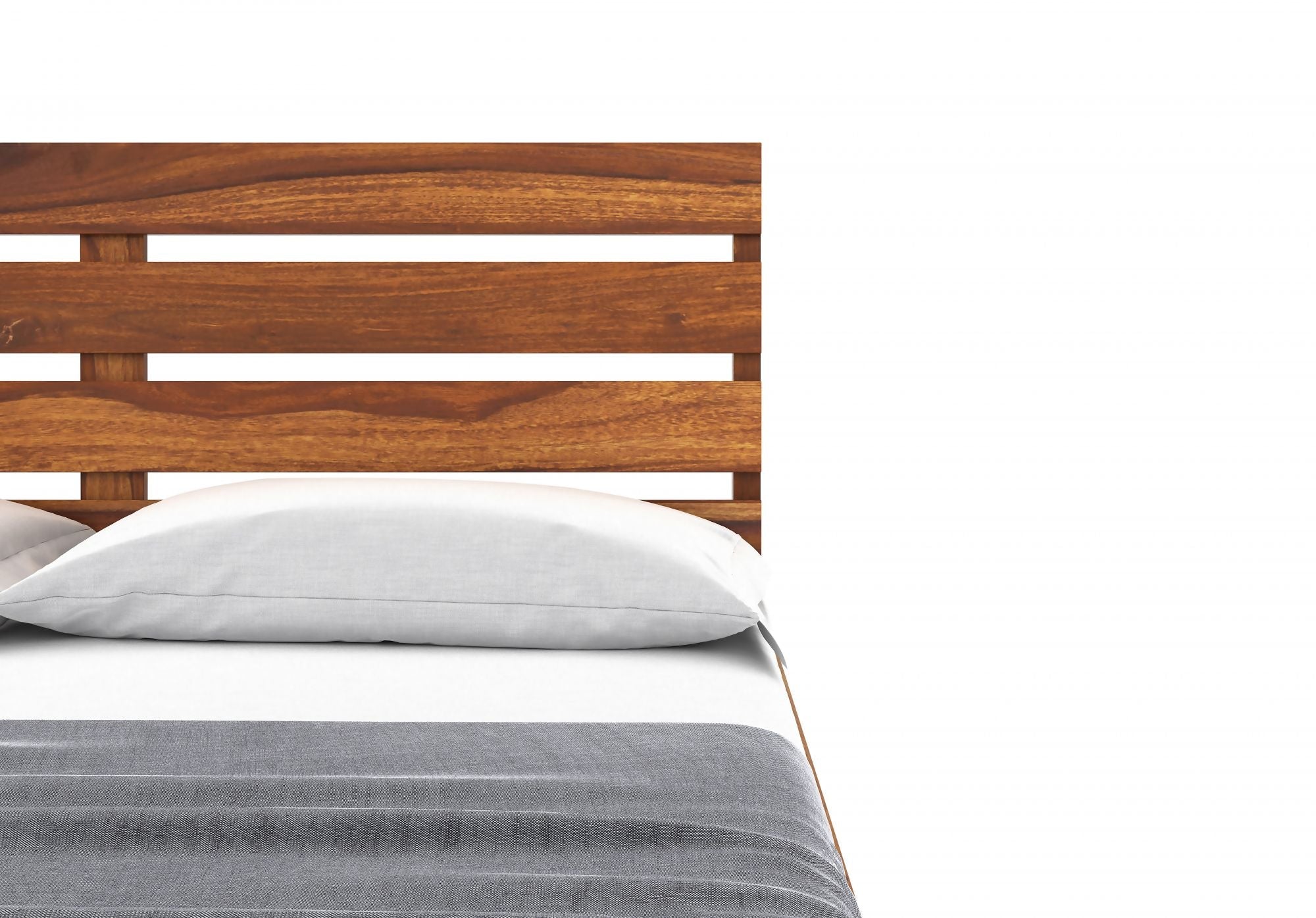 Craft D Art Sheesham Wood Queen Size Bed Without Storage (Honey Finish)