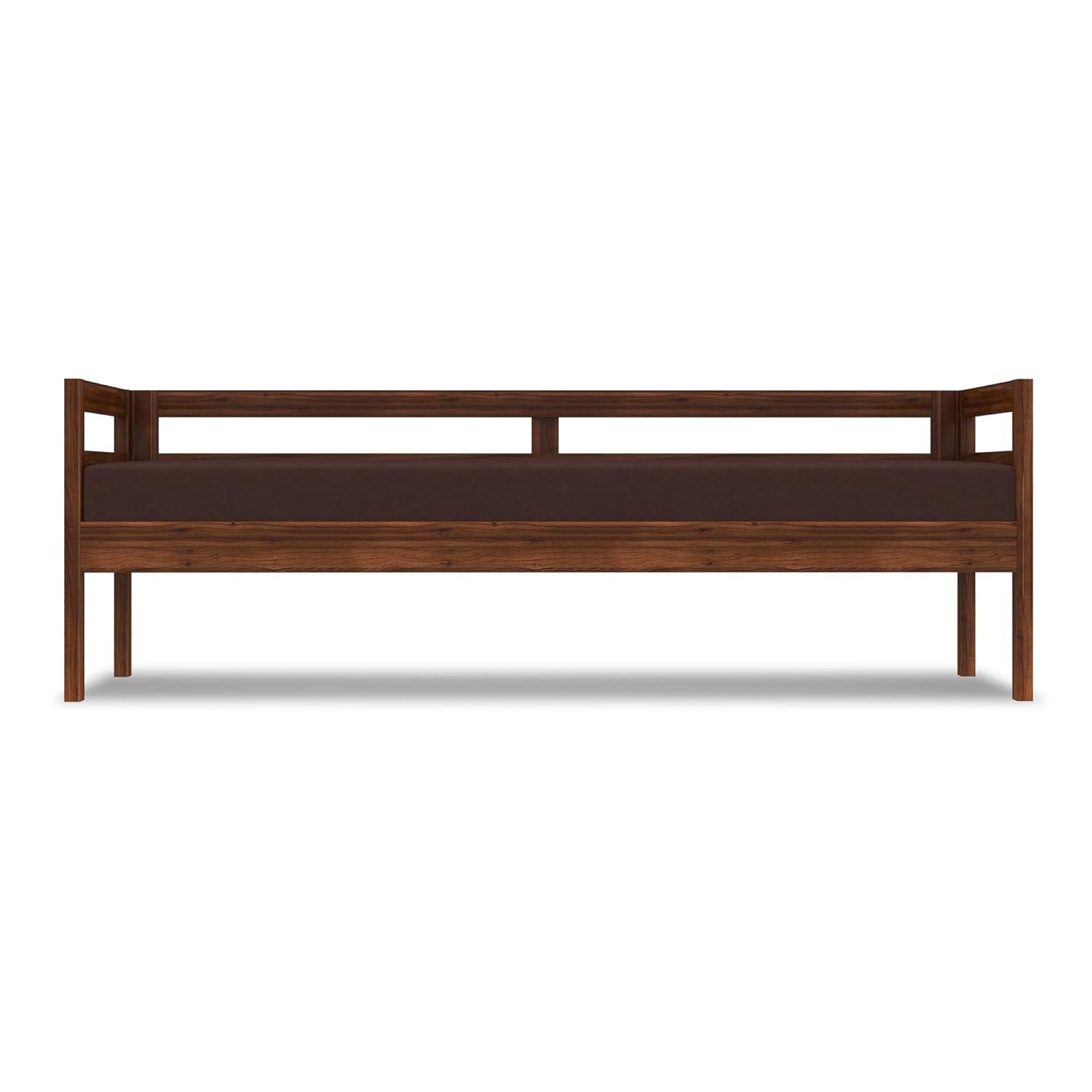 Modern Solid Wood Wooden Diwan Sofa with Cushioned Seat