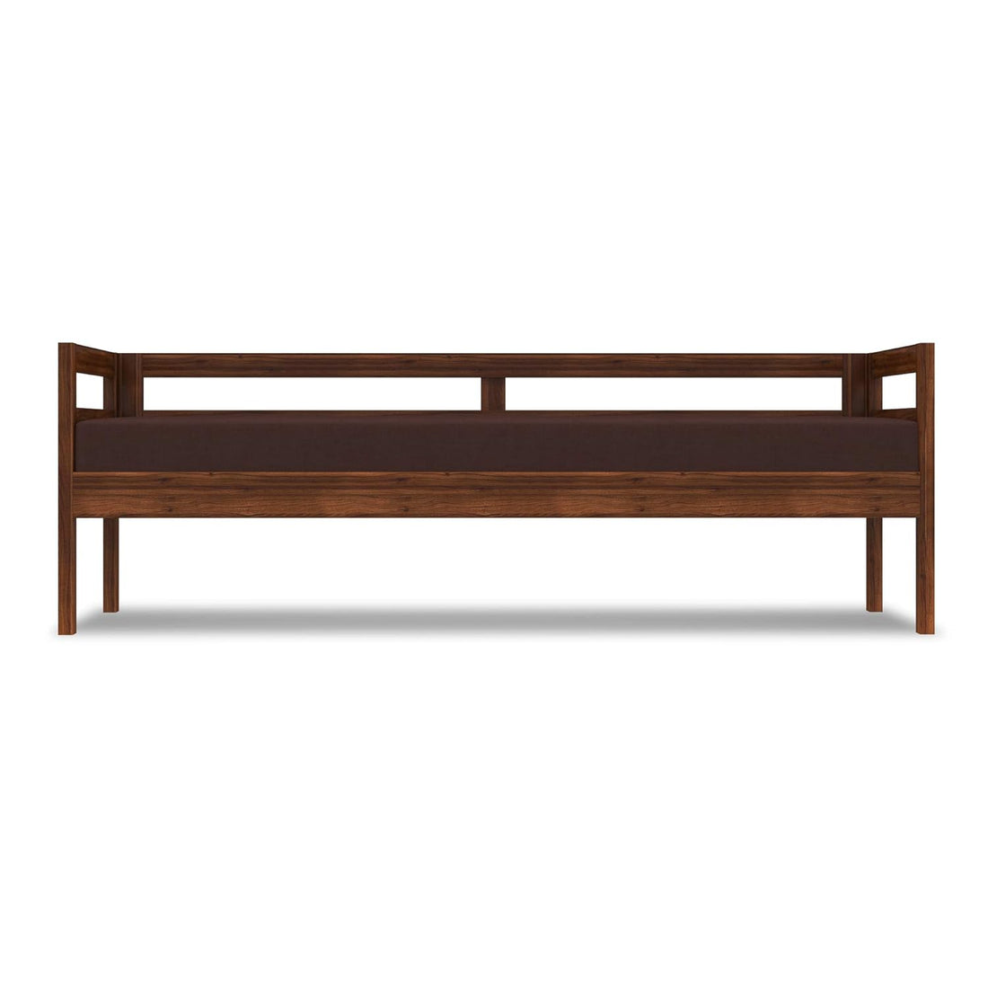 Modern Solid Wood Wooden Diwan Sofa with Cushioned Seat