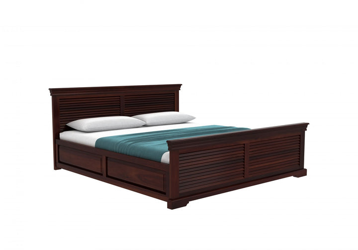 Craft D Art Sheesham Wood King Size Bed with Storage (Mahogany Finish)