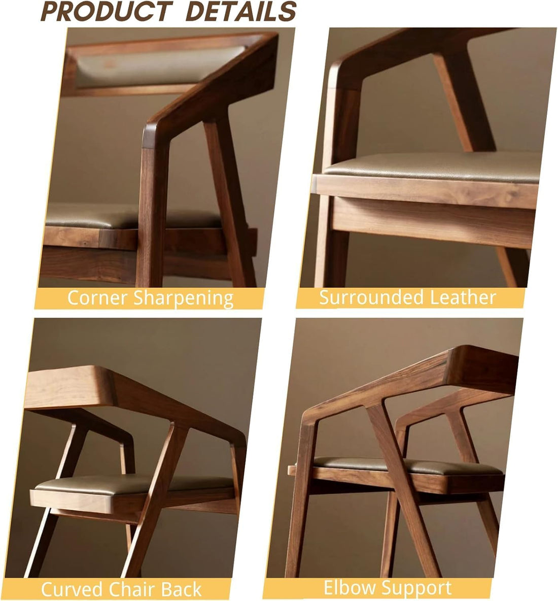 Wood Chair Set of 1 for Living Room