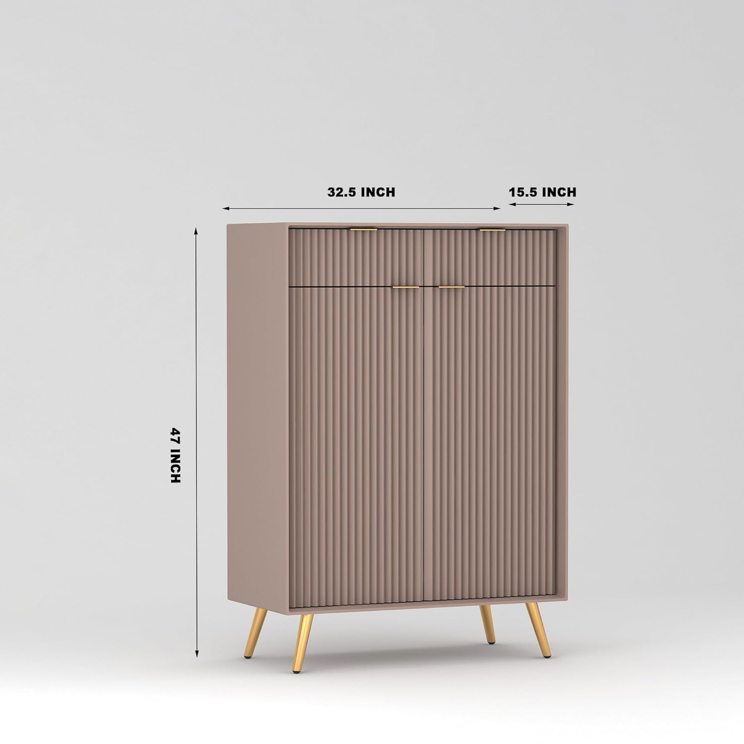 Craft D Art HDMR Premium Wood Sideboard Cabinet (Mocha Beige)