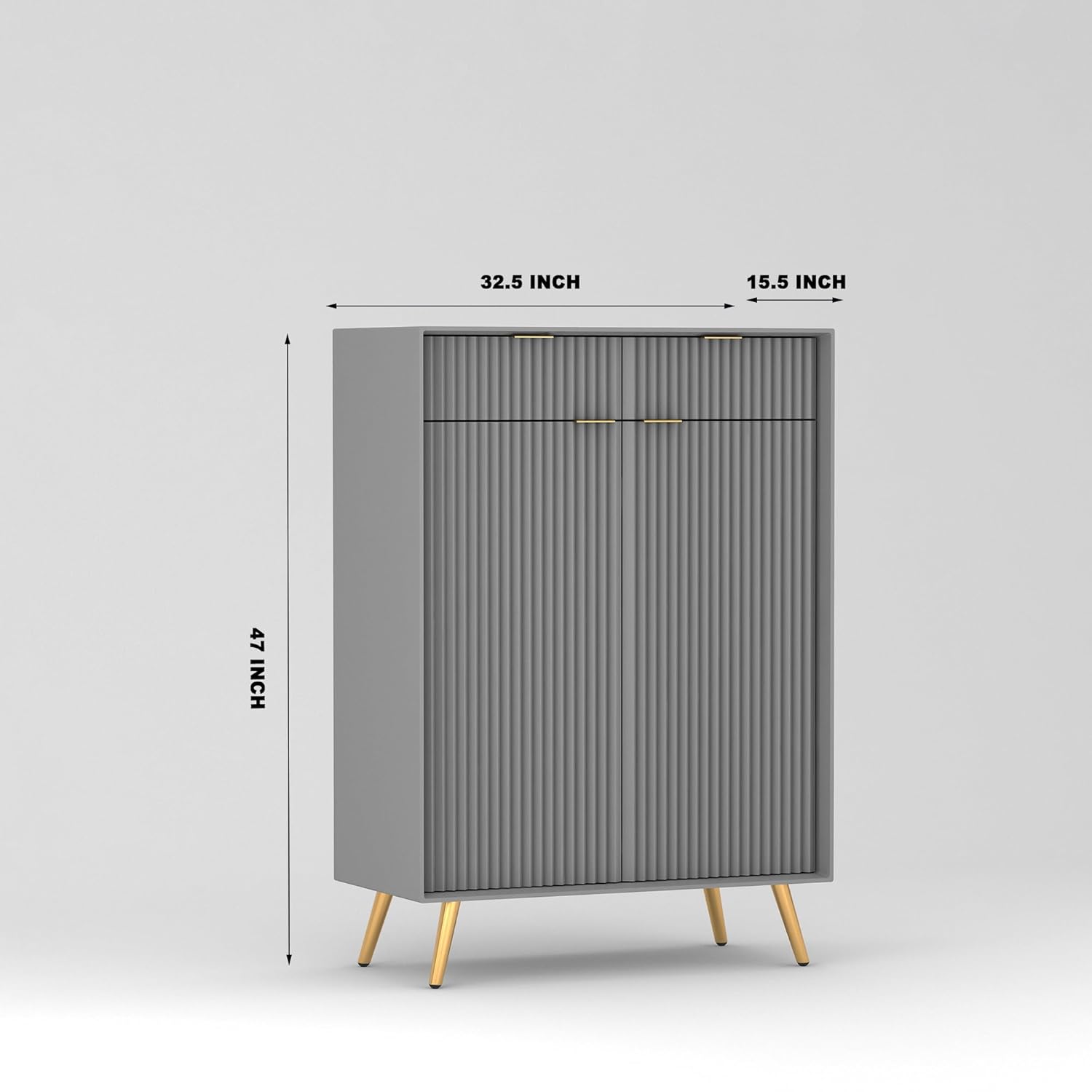 Craft D Art HDMR Premium Wood Sideboard Cabinet (Grey)