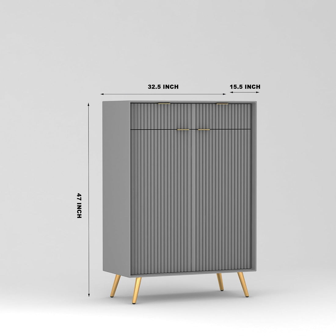 Craft D Art HDMR Premium Wood Sideboard Cabinet (Grey)