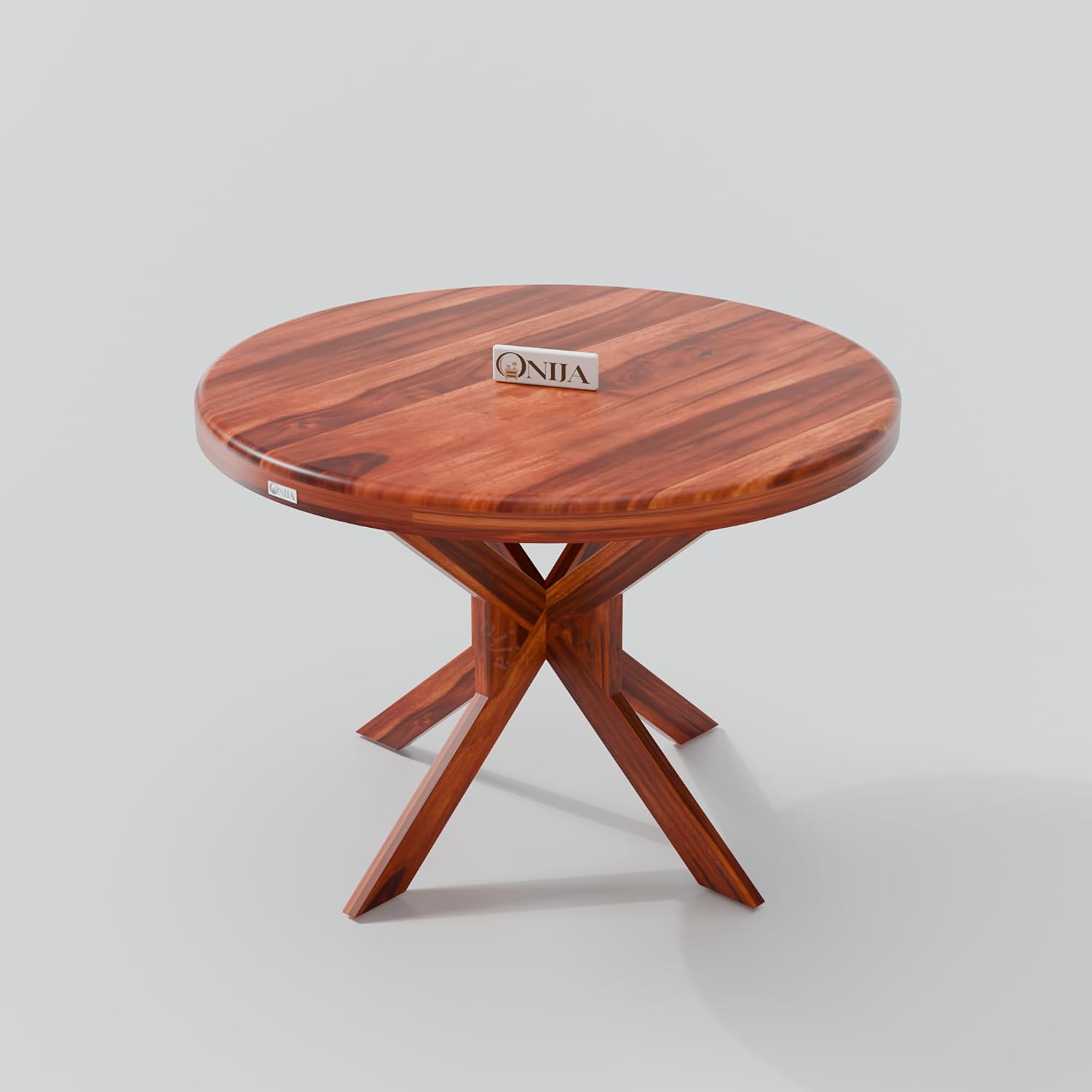 Elegant Solid Wood Round Dining Table Set with Modern Arm Chairs