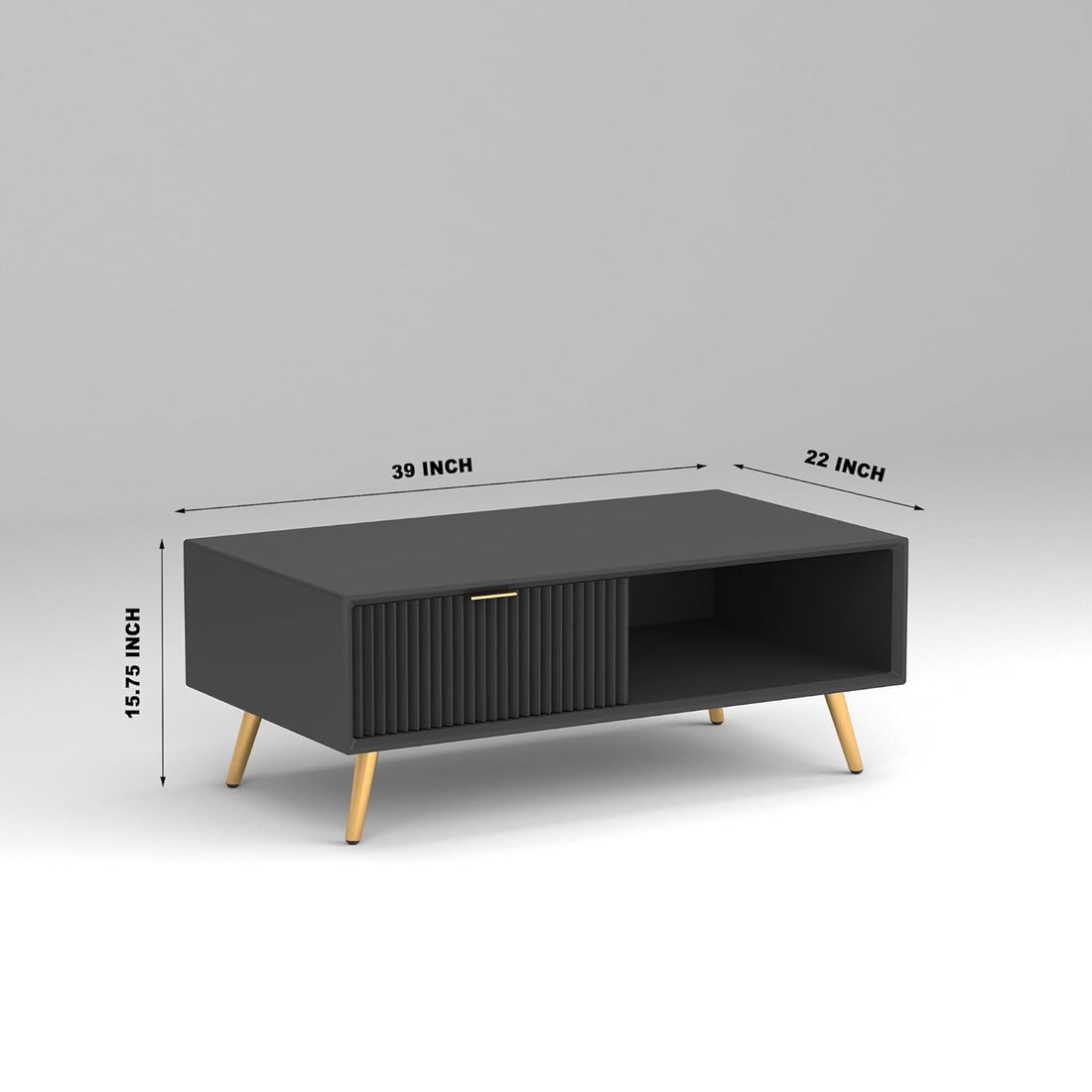 Craft D Art HDMR Premium Wood Coffee Table (Black)