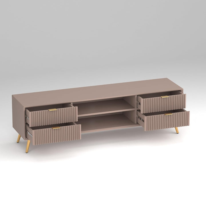 Craft D Art HDMR Premium Wood TV Unit for Living Room  (Mocha Beige)