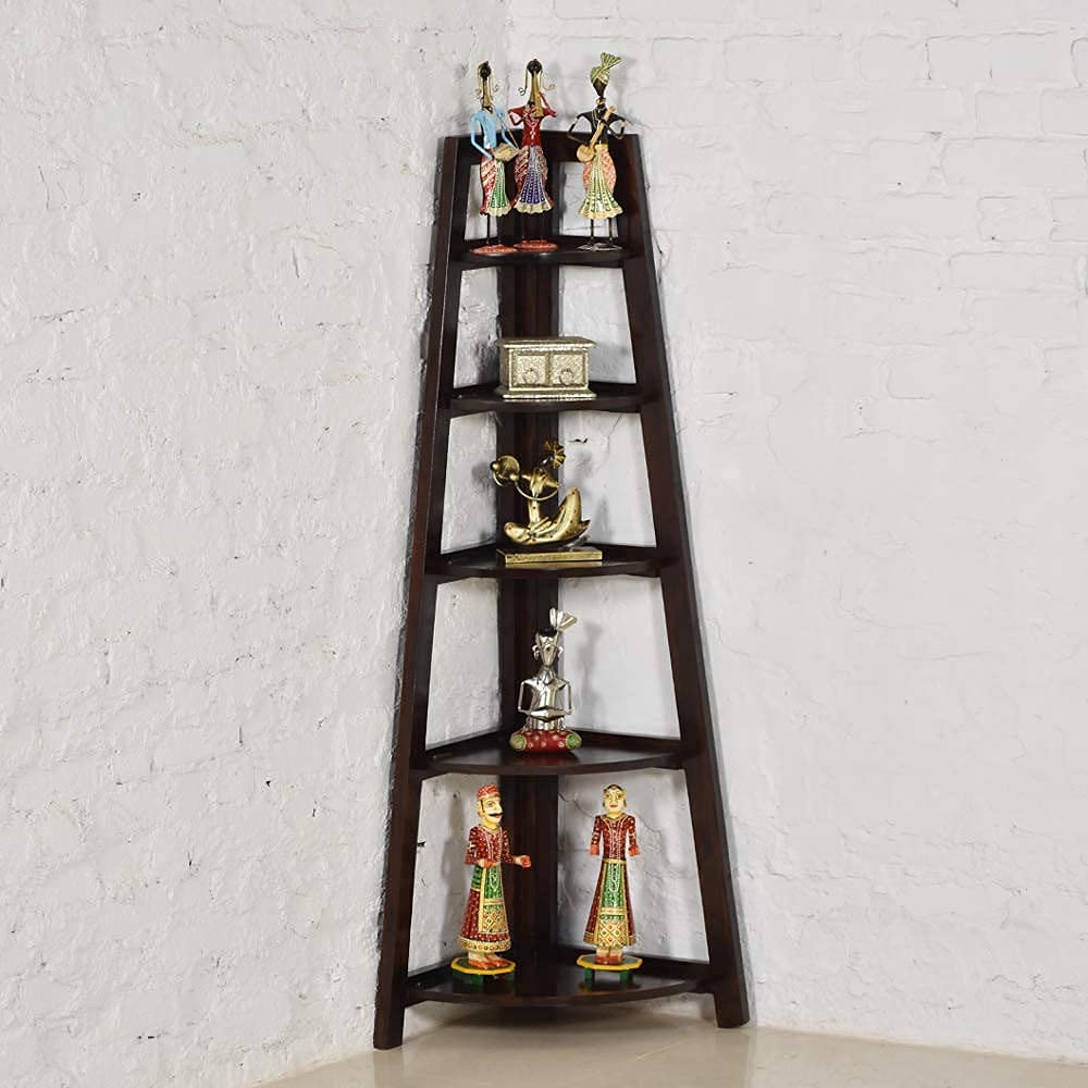 Craft D Art Wooden Corner Bookshelf for Living Room