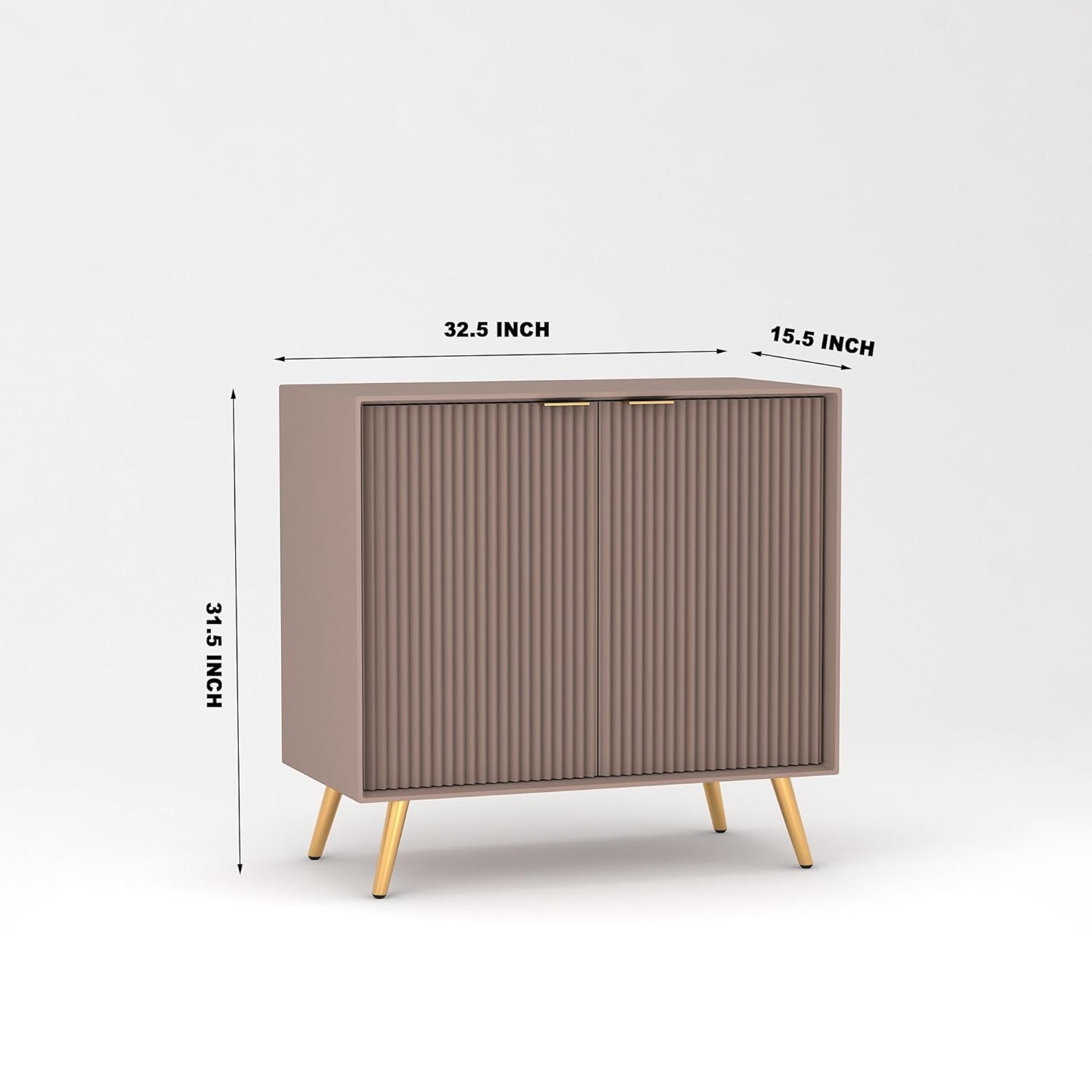 Craft D Art HDMR Premium Wood Sideboard Cabinet (Mocha Beige)