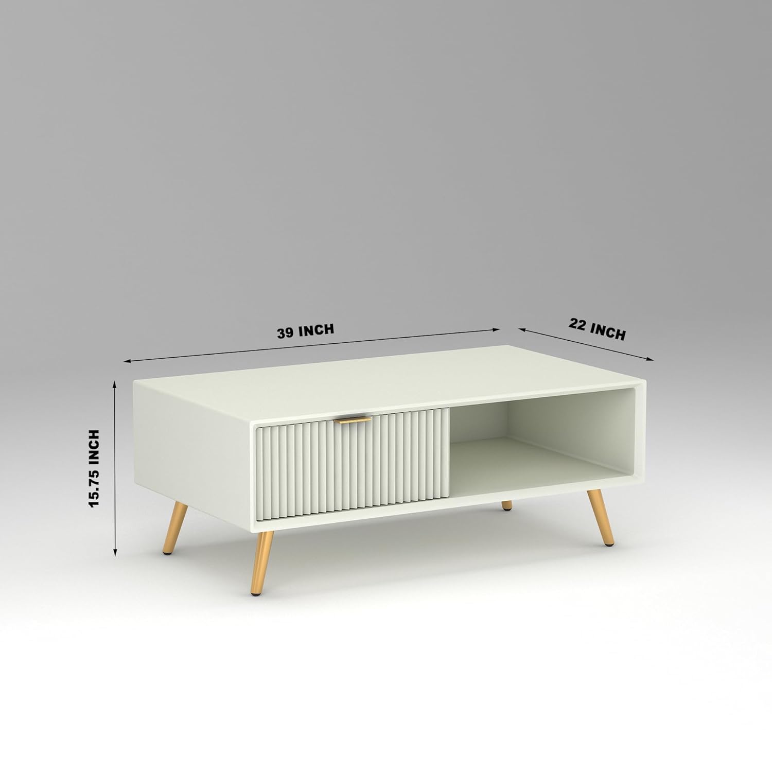 Craft D Art HDMR Premium Wood Coffee Table (White)