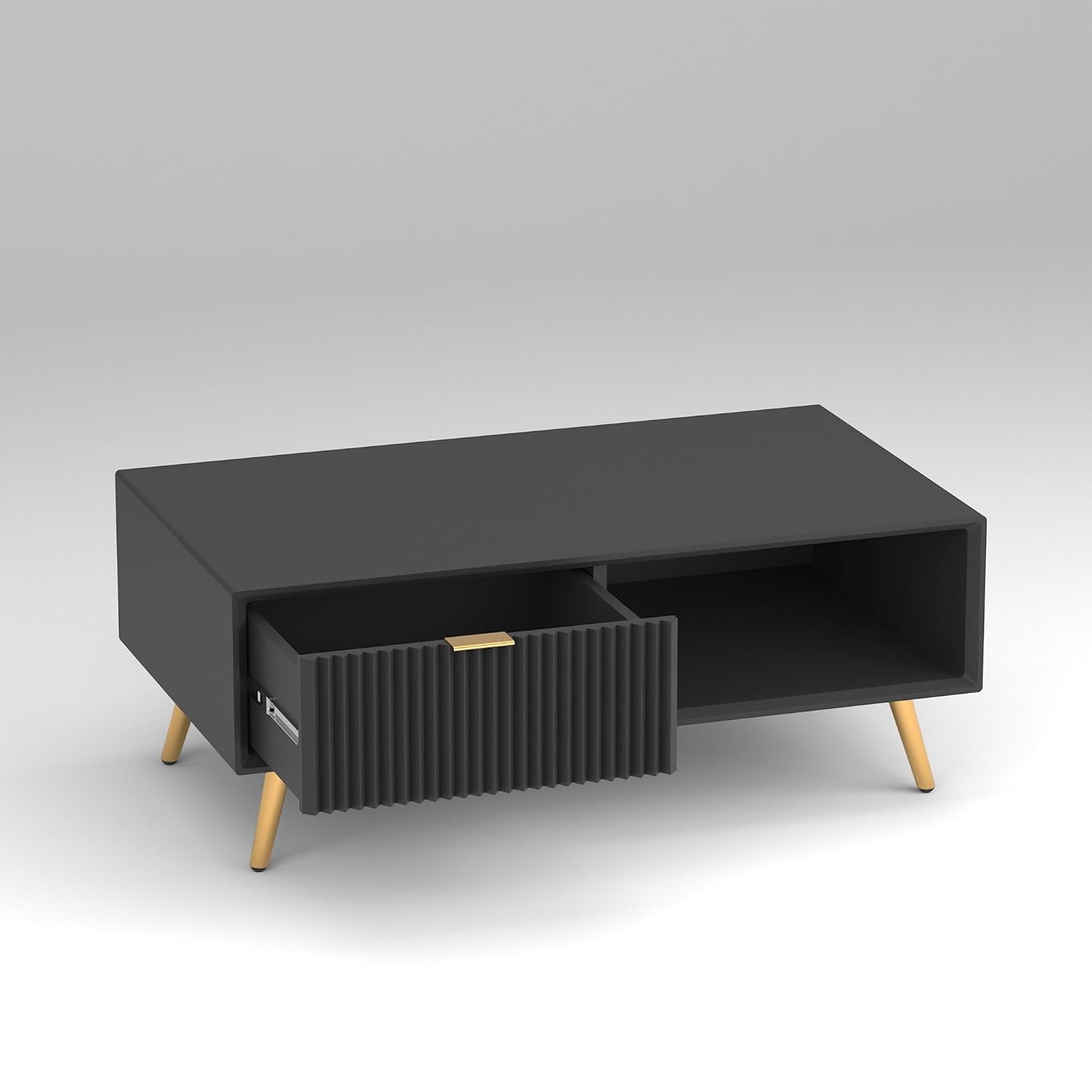 Craft D Art HDMR Premium Wood Coffee Table (Black)
