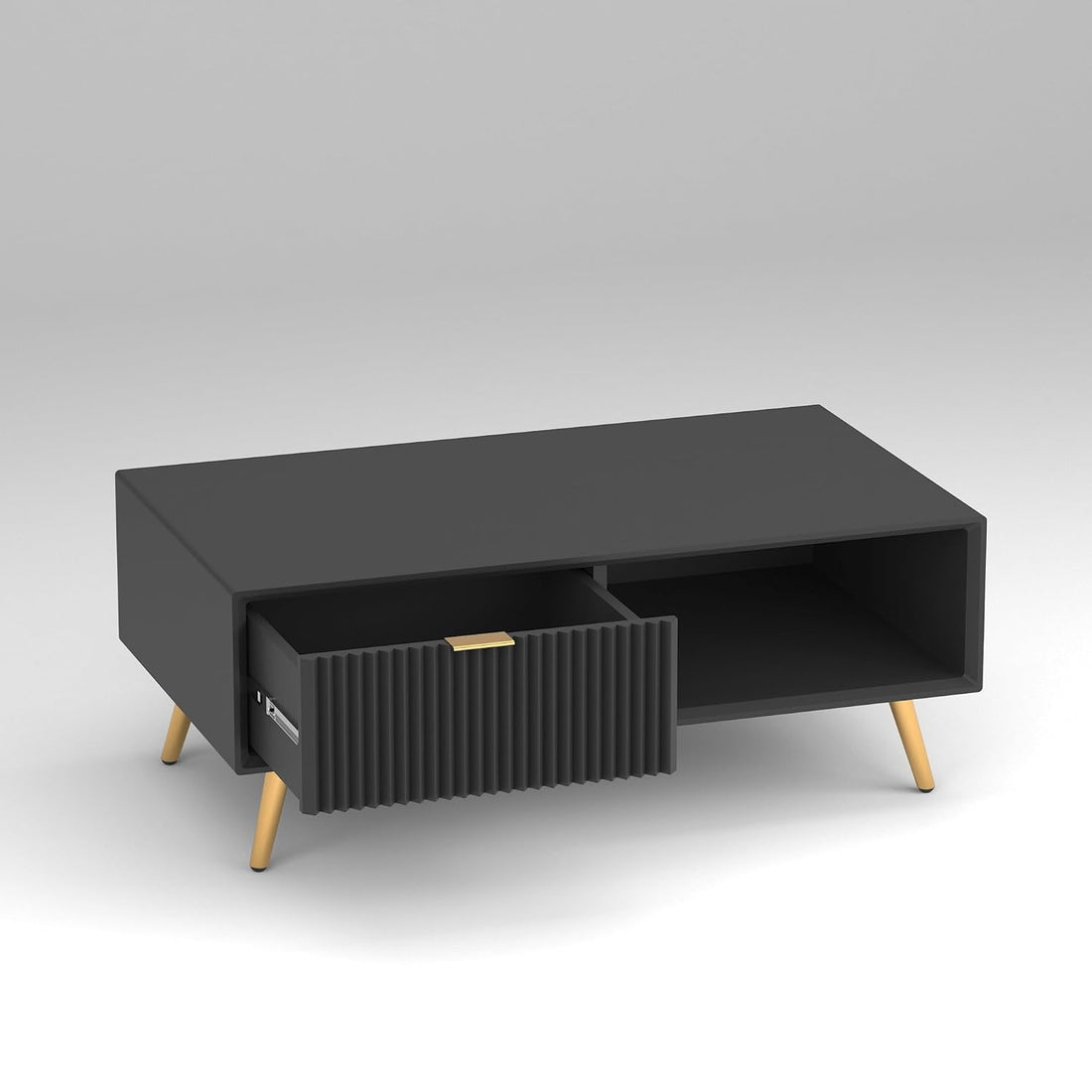 Craft D Art HDMR Premium Wood Coffee Table (Black)