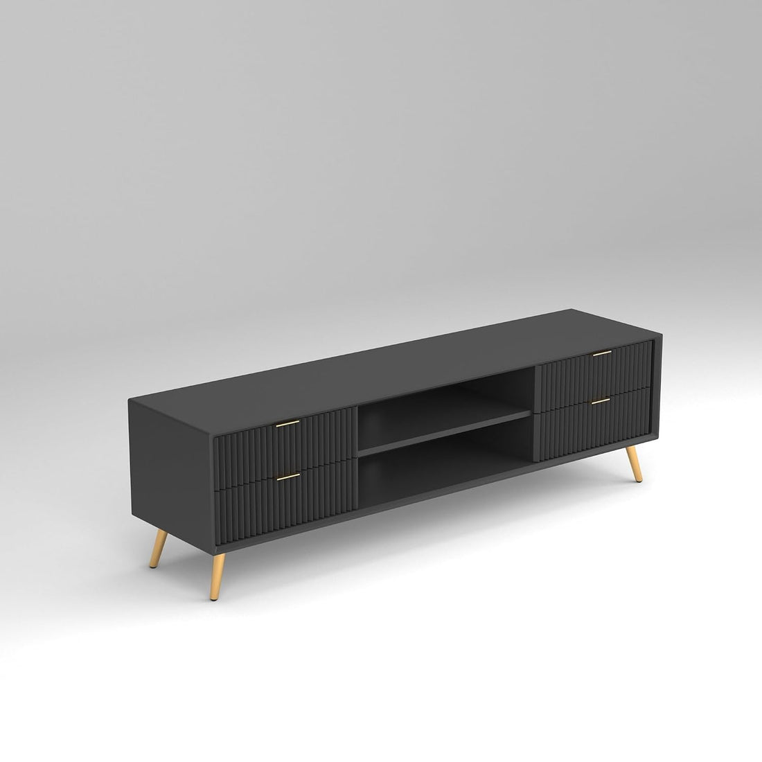 Craft D Art HDMR Premium Wood TV Unit for Living Room(Black)