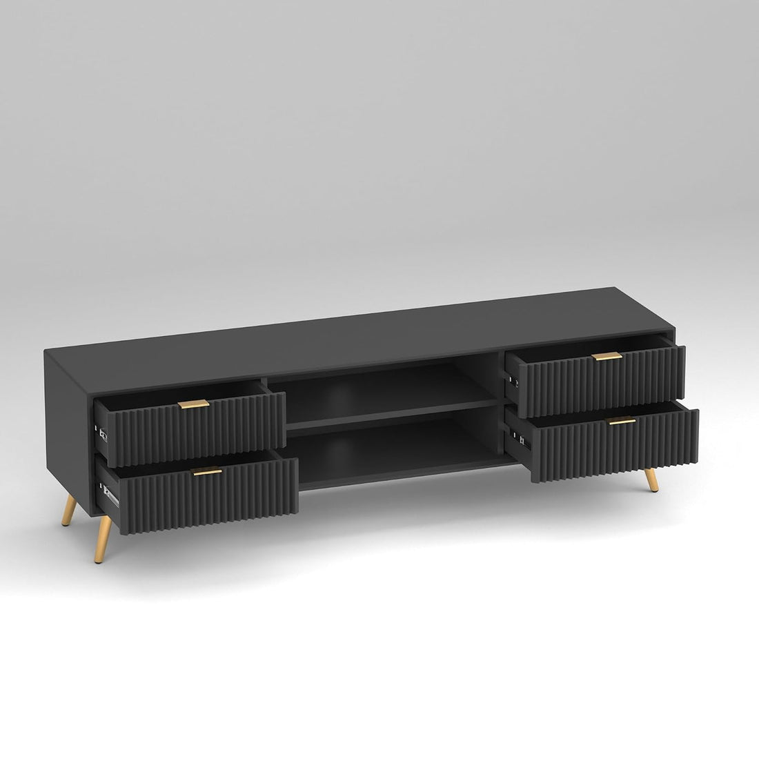 Craft D Art HDMR Premium Wood TV Unit for Living Room(Black)