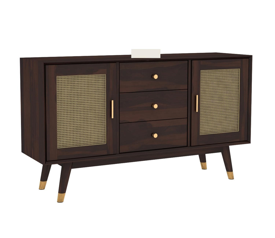 Zenthior Sheesham Wood Cabinet and Sideboard (Walnut Finish)