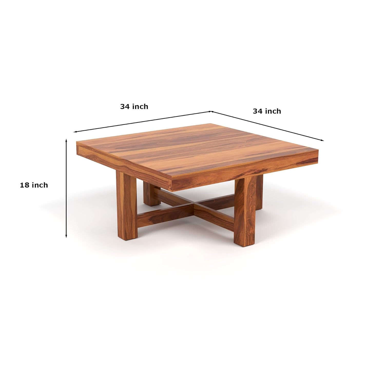 Craft D Art Furniture Solid Sheesham Wood Coffee Table with 4 Stool