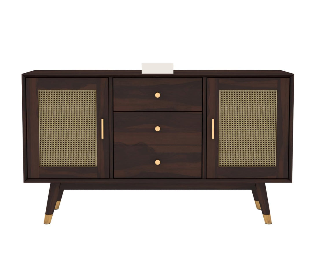 Zenthior Sheesham Wood Cabinet and Sideboard (Walnut Finish)