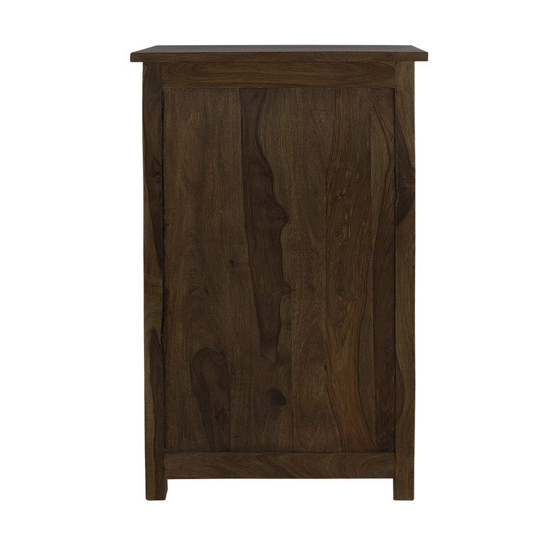 Rustic Solid Wood Glass Door Bookcase Cabinet with Drawer