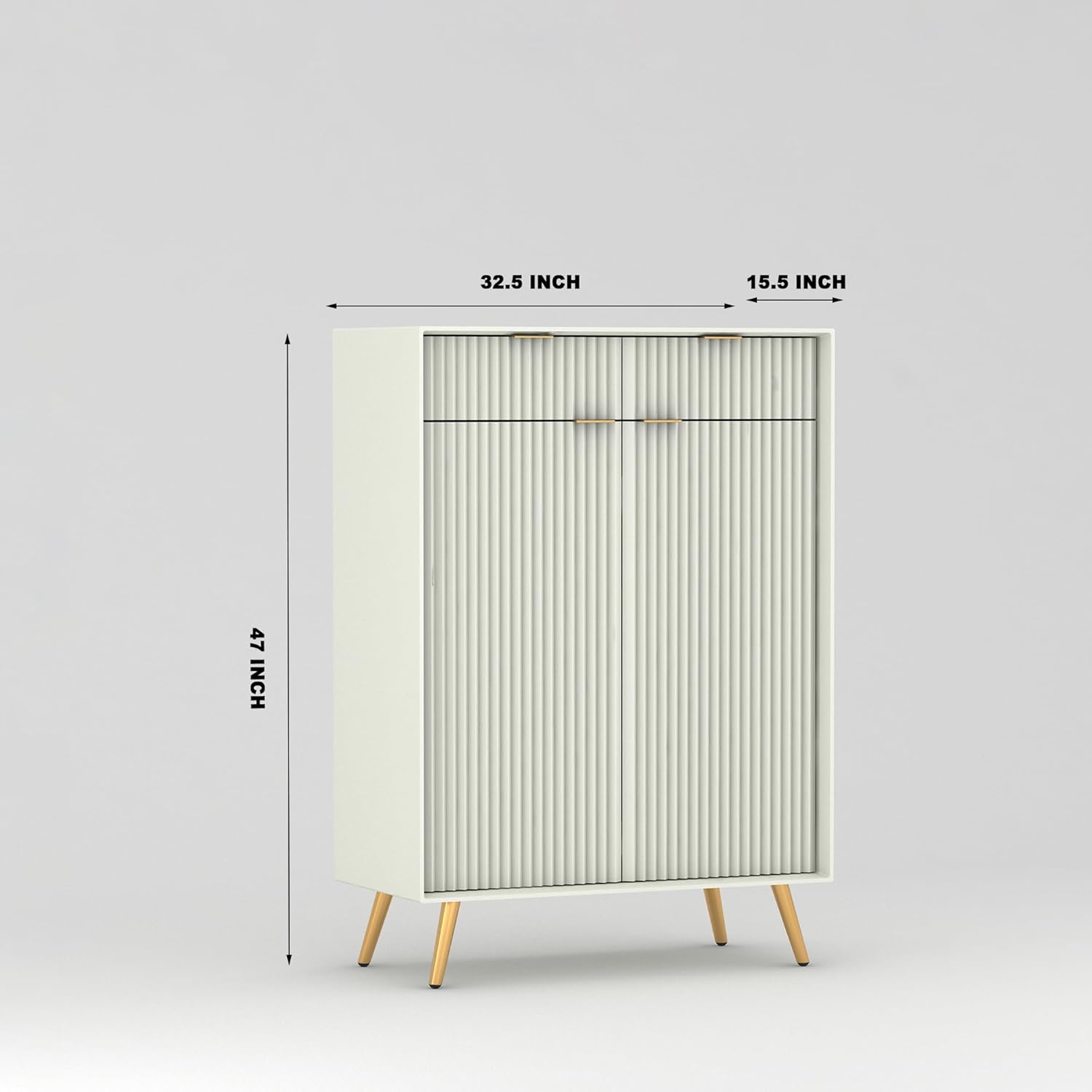 Craft D Art HDMR Premium Wood Sideboard Cabinet (White)