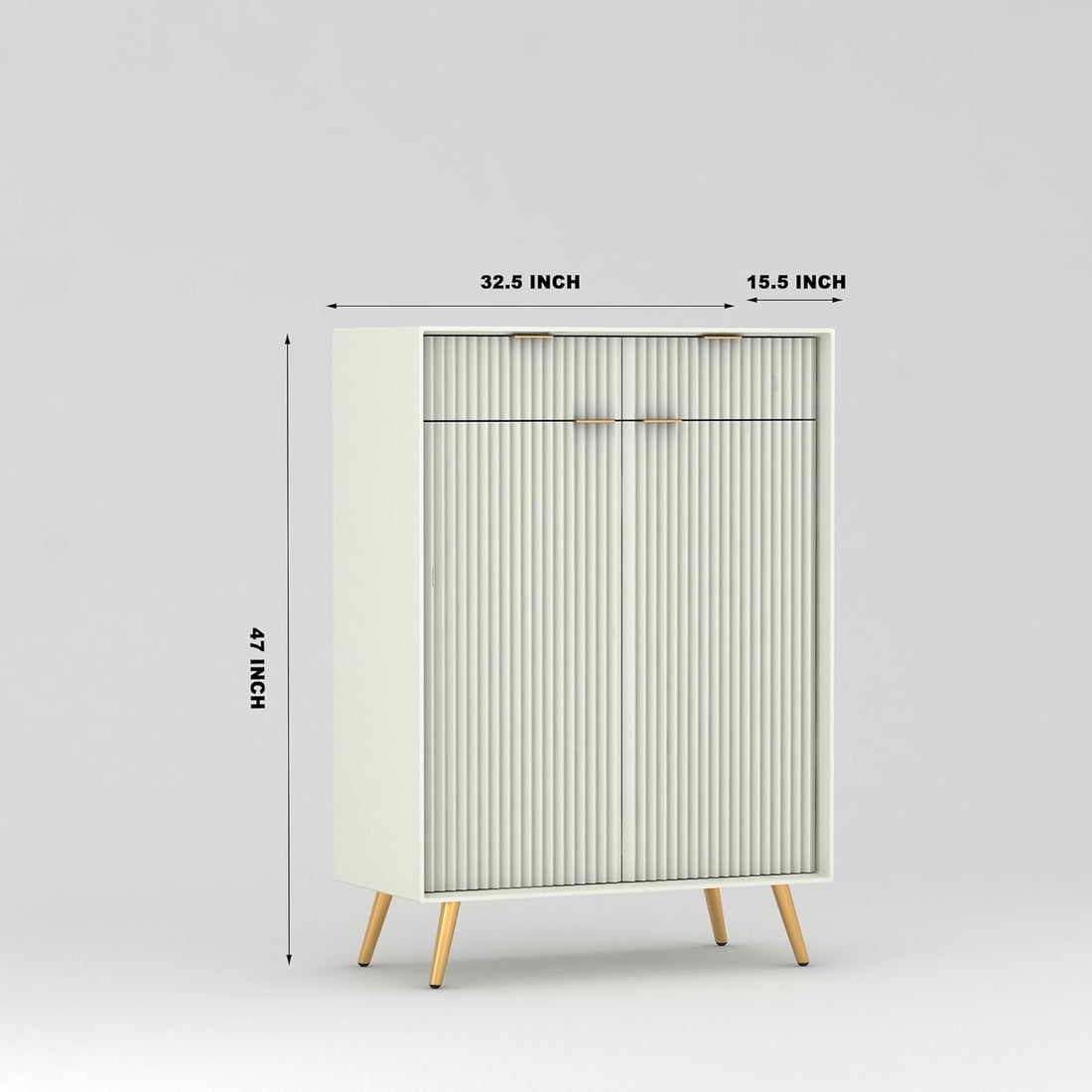 Craft D Art HDMR Premium Wood Sideboard Cabinet (White)