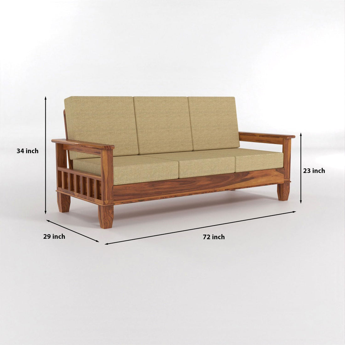 Craft D Art Sheesham Wooden 5 Seater Sofa Set Finish: Honey