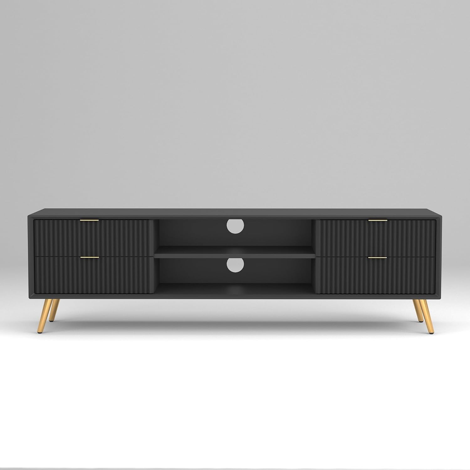 Craft D Art HDMR Premium Wood TV Unit for Living Room(Black)