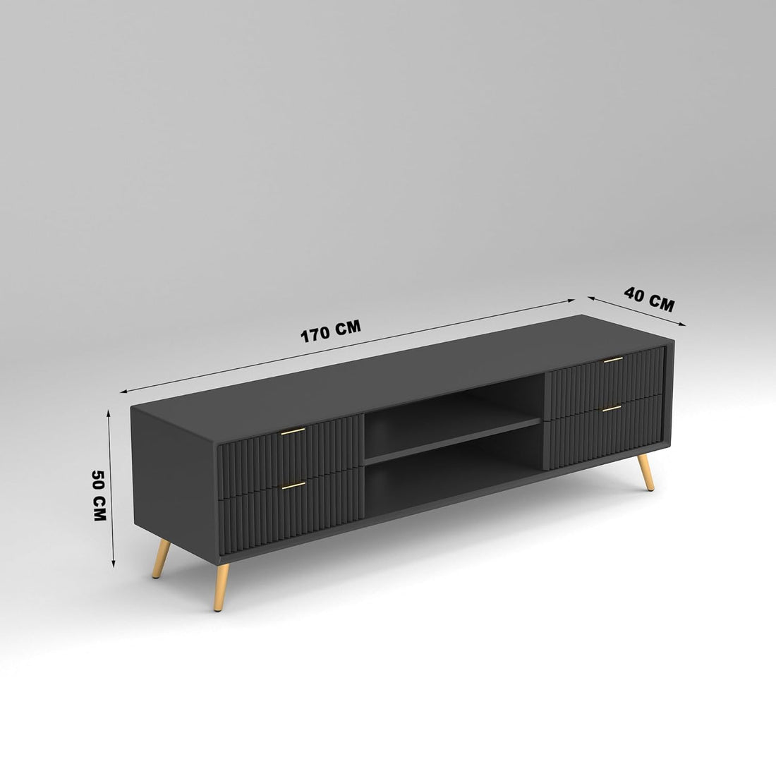 Craft D Art HDMR Premium Wood TV Unit for Living Room(Black)
