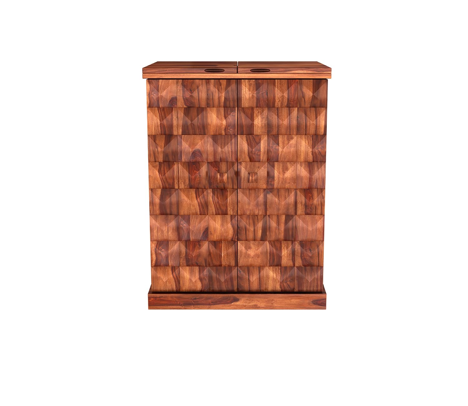 Craft D Art Wooden Bar Cabinet | Home Bar Furniture with Wine Rack & Drawer | Honey