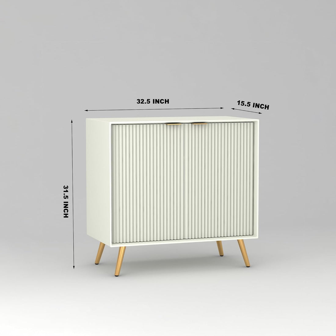 Craft D Art HDMR Premium Wood Sideboard Cabinet (White)