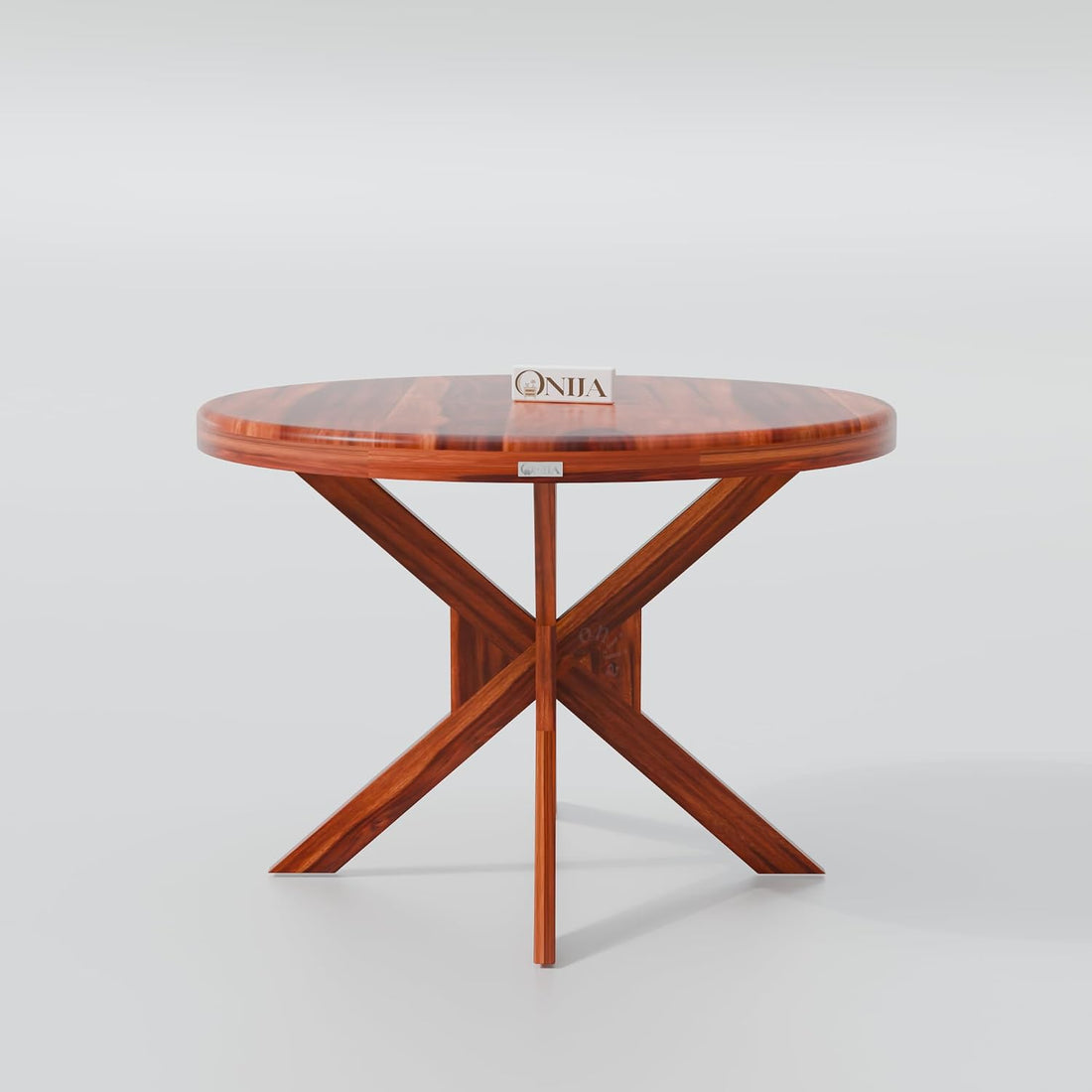 Elegant Solid Wood Round Dining Table Set with Modern Arm Chairs
