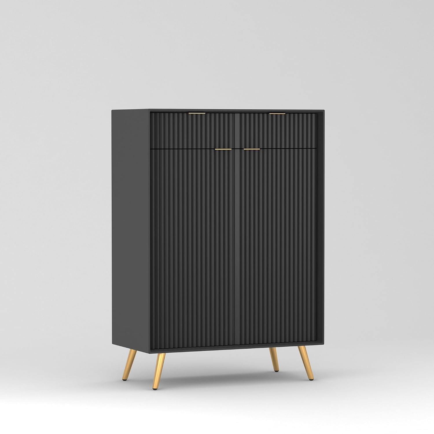 Craft D Art HDMR Premium Wood Sideboard Cabinet (Black)