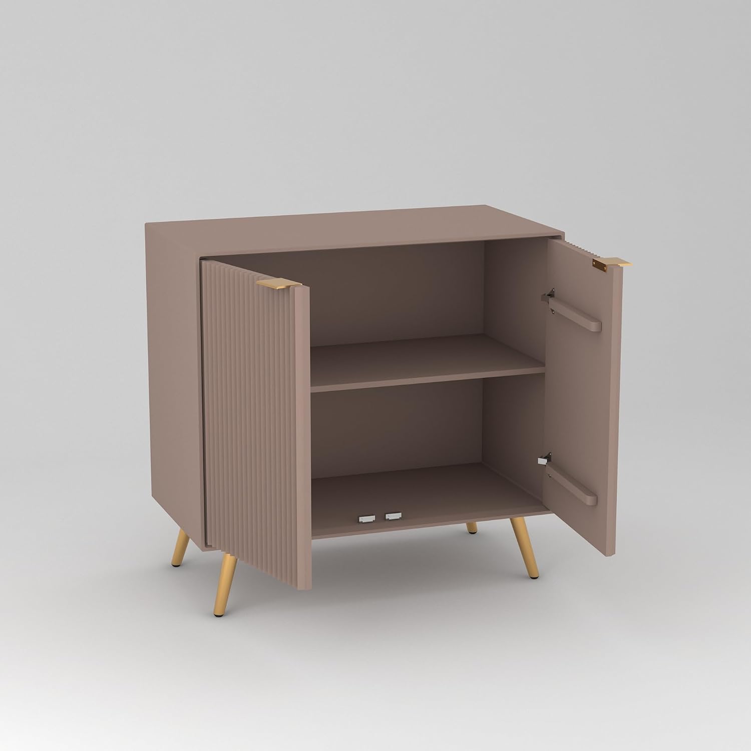 Craft D Art HDMR Premium Wood Sideboard Cabinet (Mocha Beige)