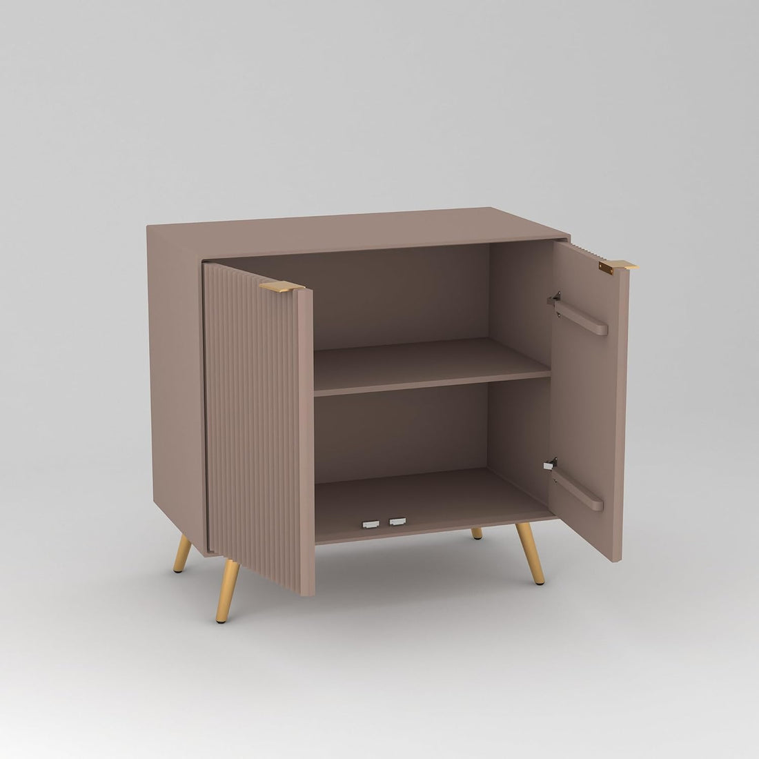 Craft D Art HDMR Premium Wood Sideboard Cabinet (Mocha Beige)