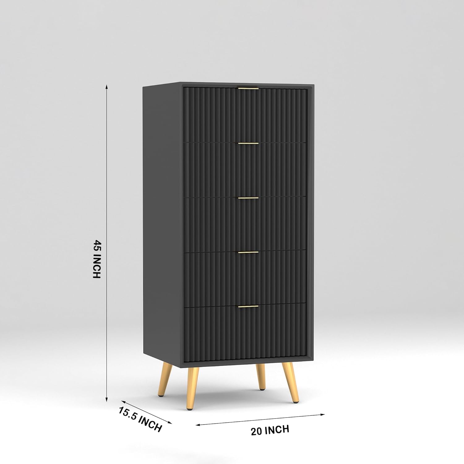 Craft D Art HDMR Premium Wood Chest Of Drawer (Black)