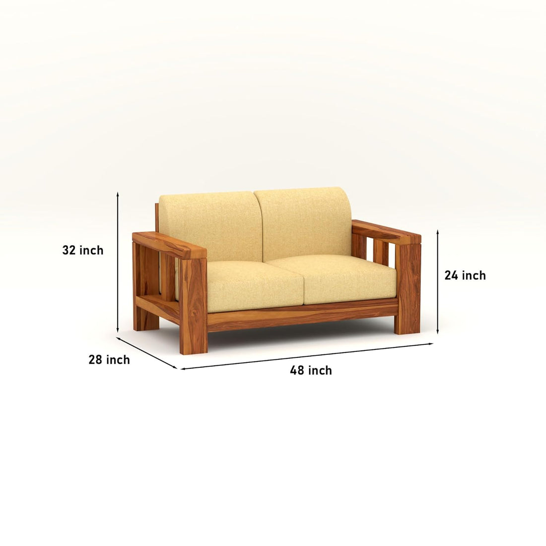 Sheesham Wooden 6 Seater Sofa Set for Living Room (Natural, 3+2+1 Seater)