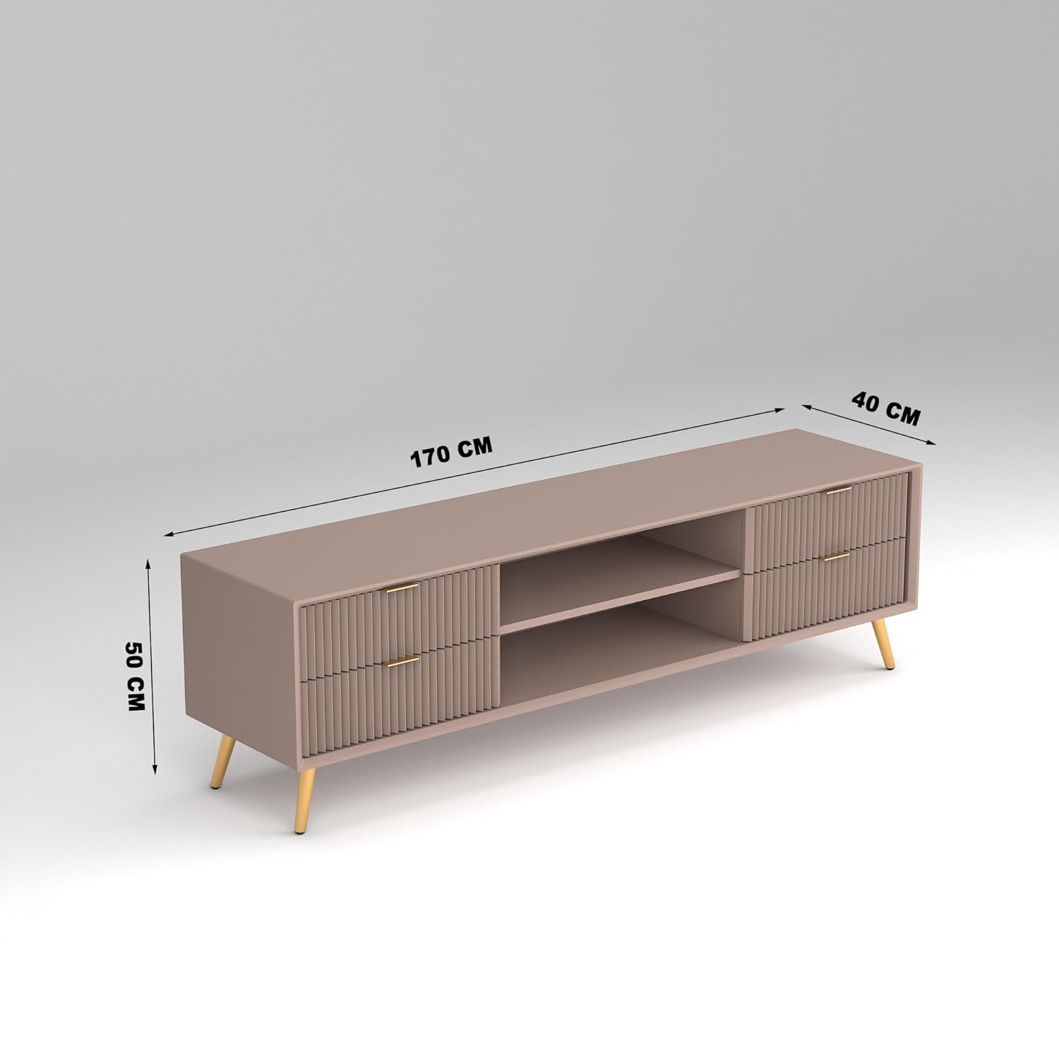 Craft D Art HDMR Premium Wood TV Unit for Living Room  (Mocha Beige)