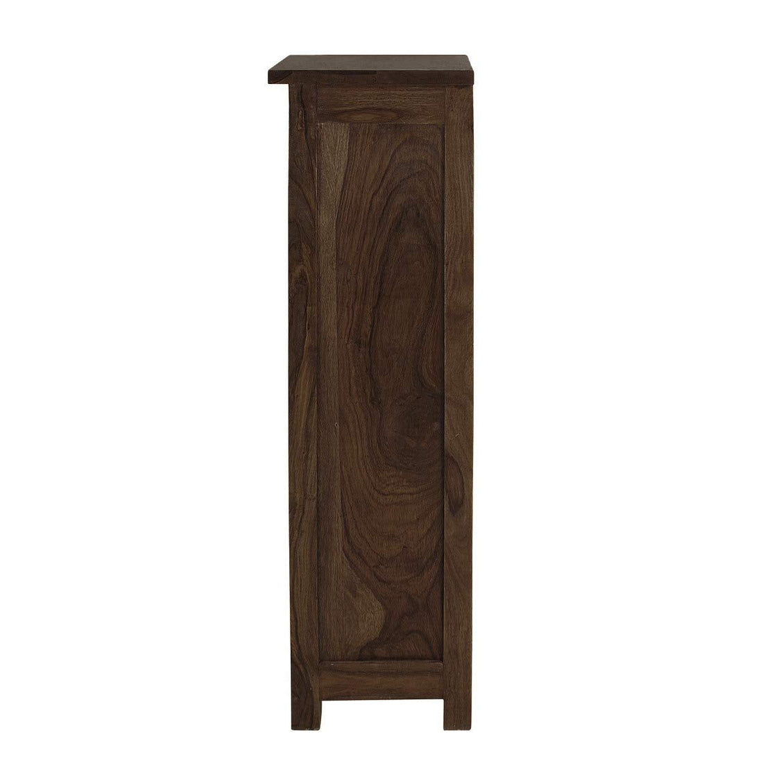 Rustic Solid Wood Glass Door Bookcase Cabinet with Drawer