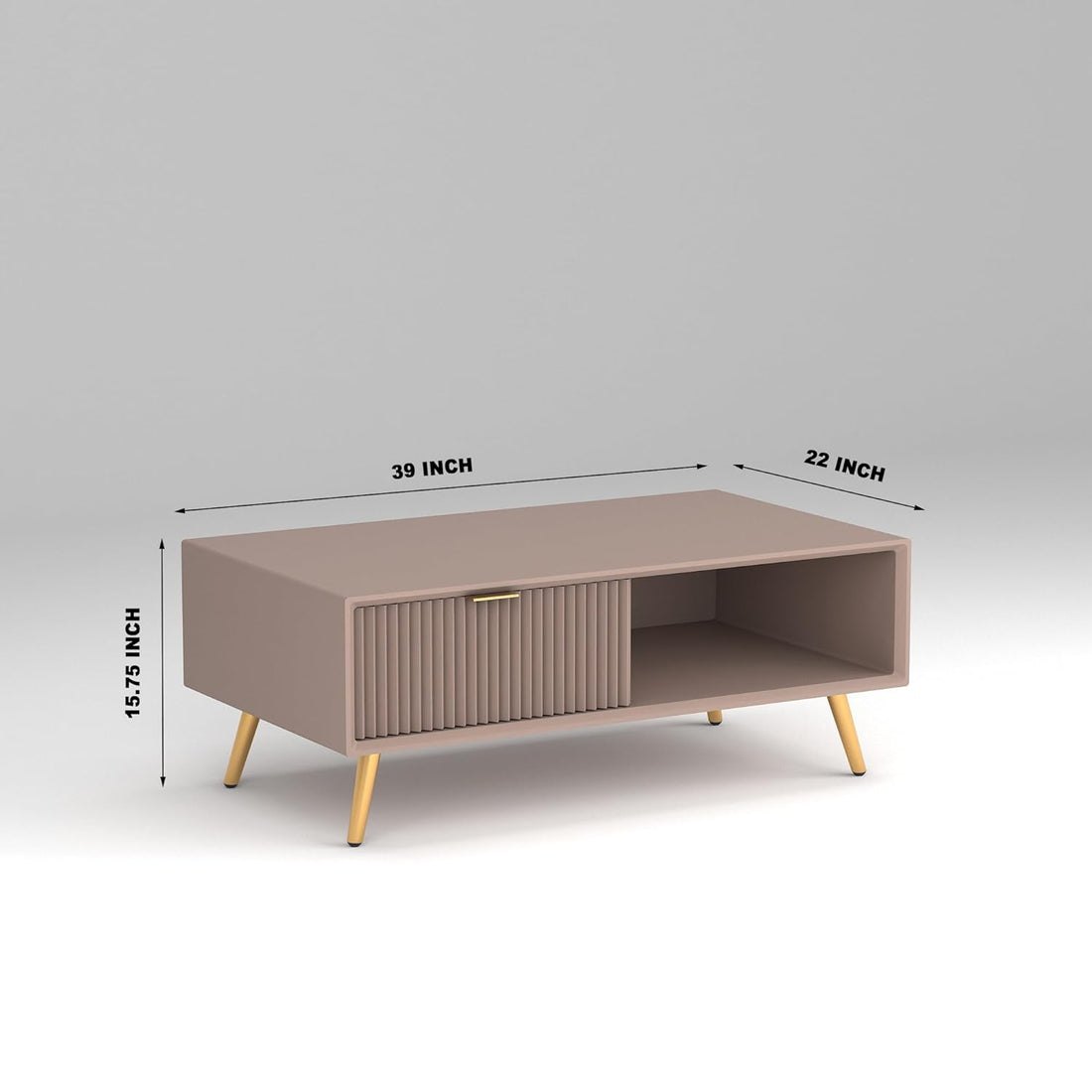 Craft D Art HDMR Premium Wood Coffee Table (Mocha Beige)