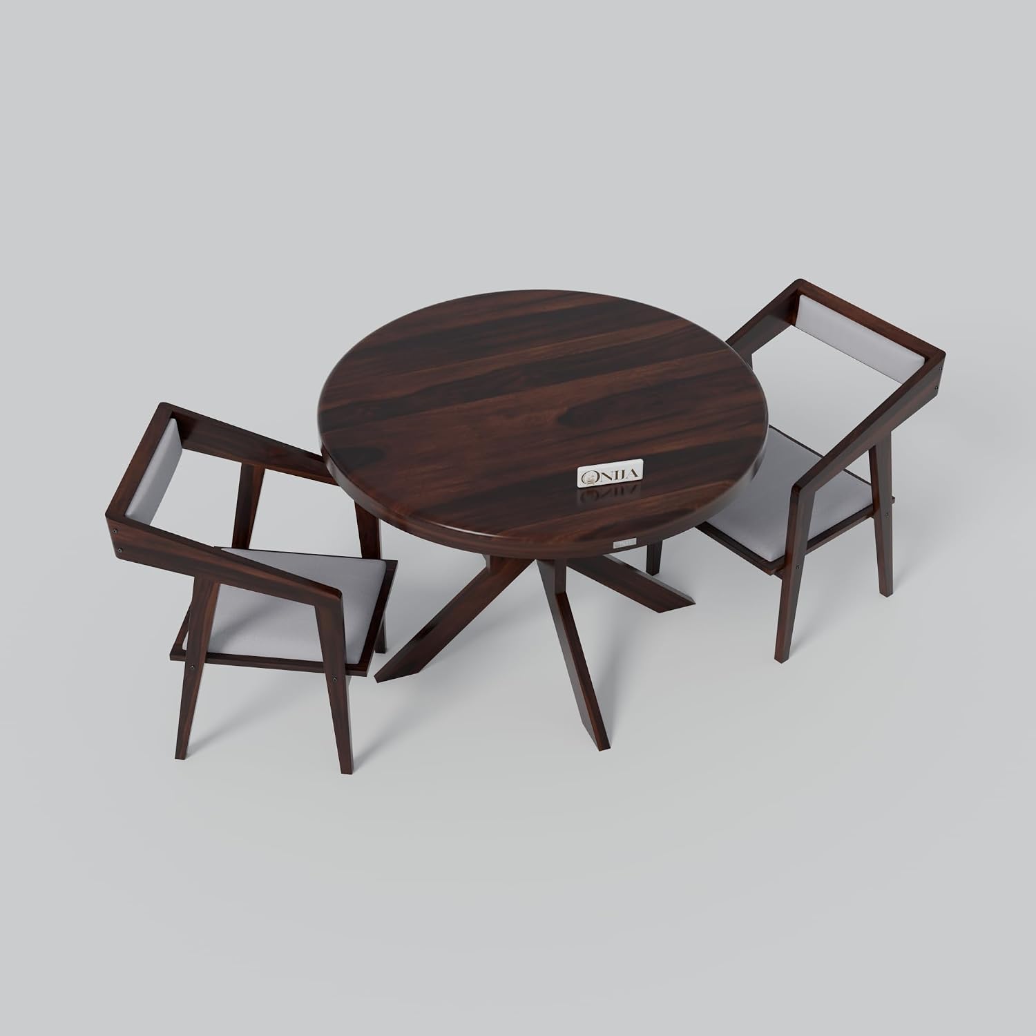 Craft D Art Modern Round Wooden Dining Table Set with 2 Chairs | Premium Dining