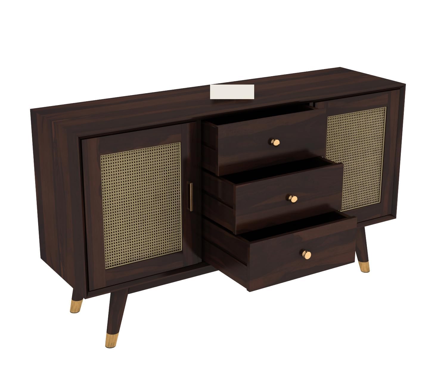 Zenthior Sheesham Wood Cabinet and Sideboard (Walnut Finish)