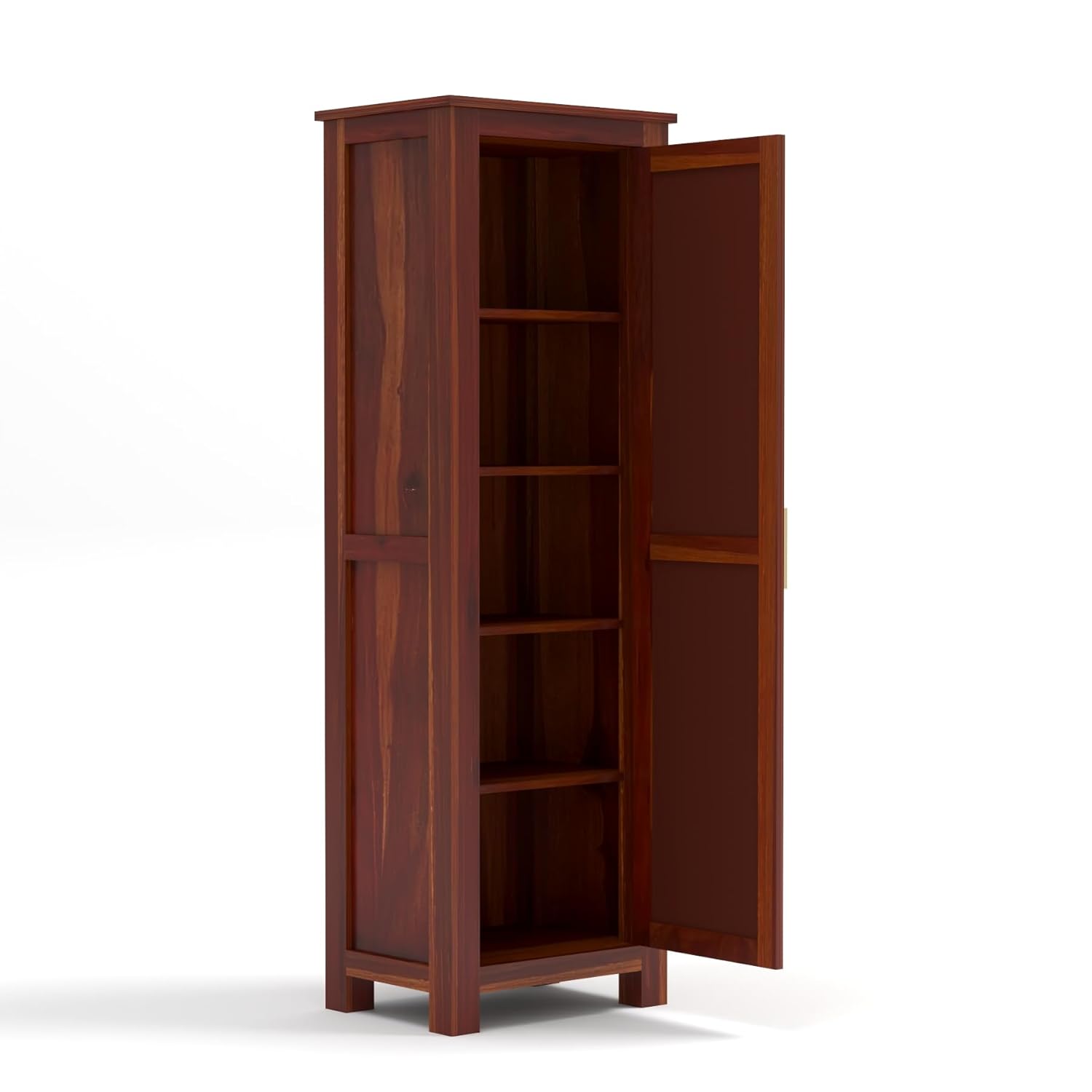 Solid Sheesham Wood Wardrobe Cabinet 1  Cane Rattan Door