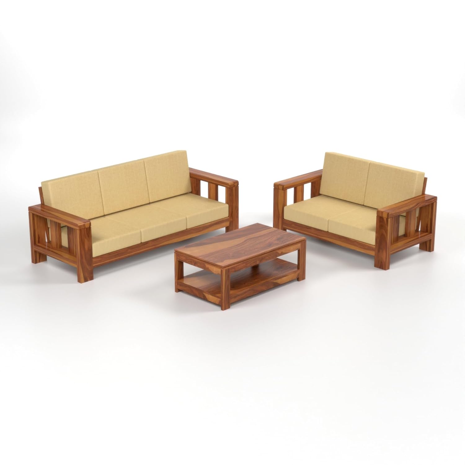 Craft D Art  Sheesham Wood Sofa Set 5 Seater Finish: Honey