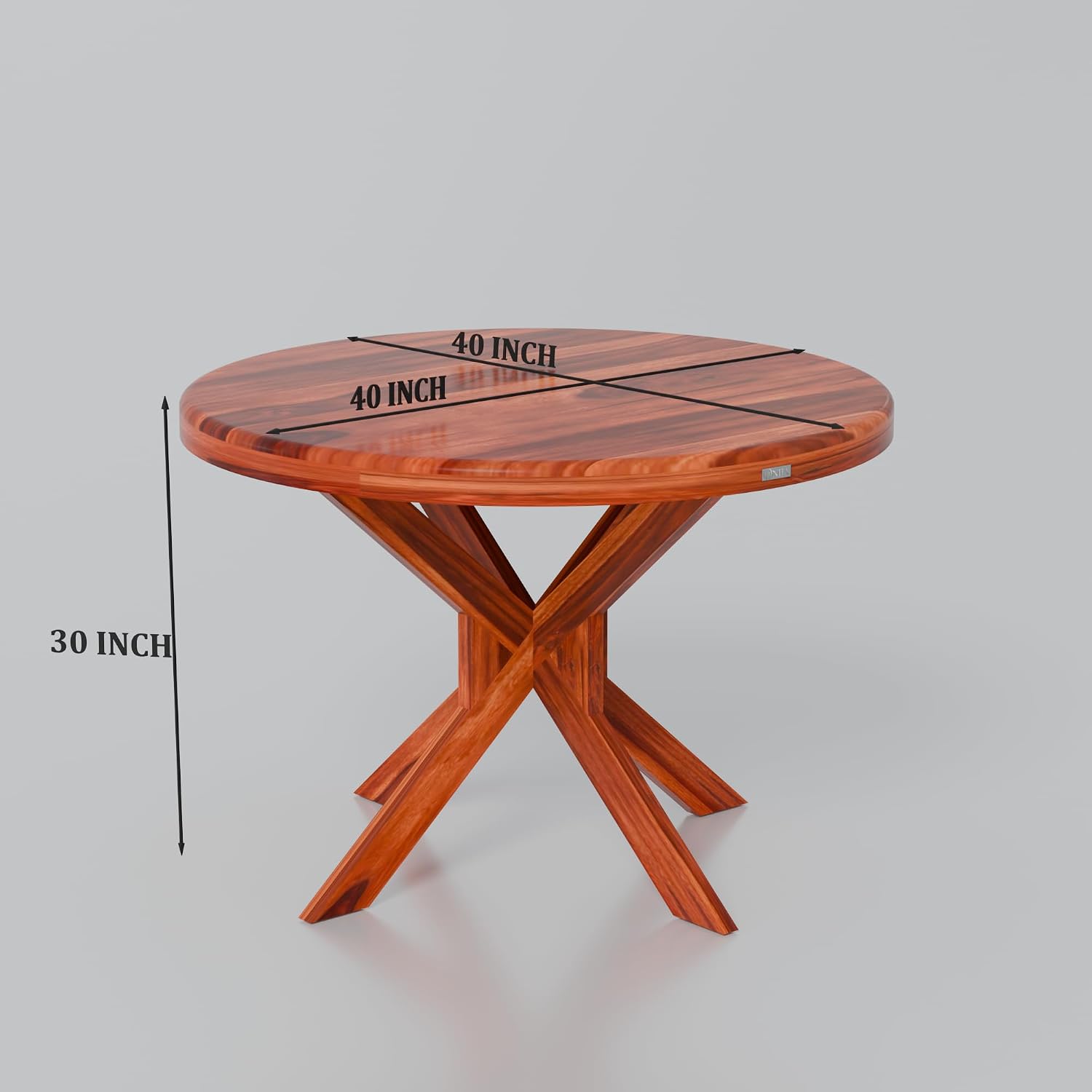 Elegant Solid Wood Round Dining Table Set with Modern Arm Chairs