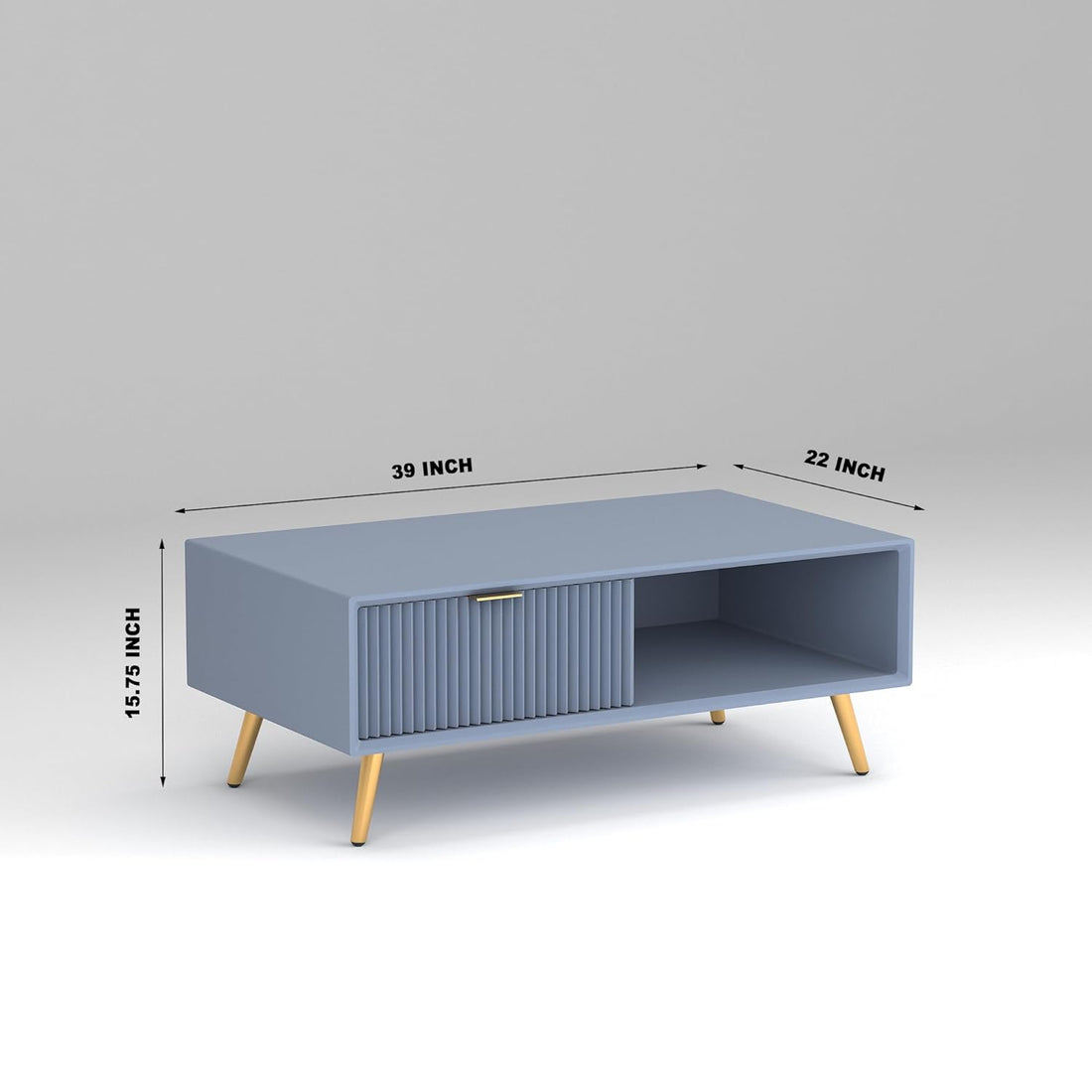 Craft D Art HDMR Premium Wood Coffee Table (Slate Blue)